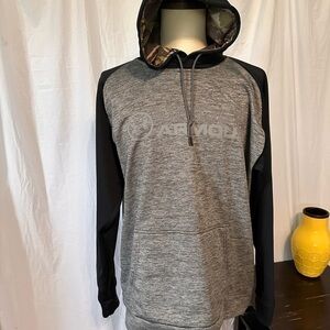 Under Armour Gray and Black Hoodie with Camouflage Hood